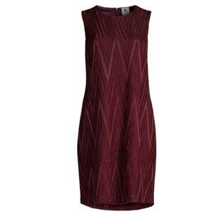 Missoni Metallic Crochet‑Knit Mini Dress in Claret – Size Small